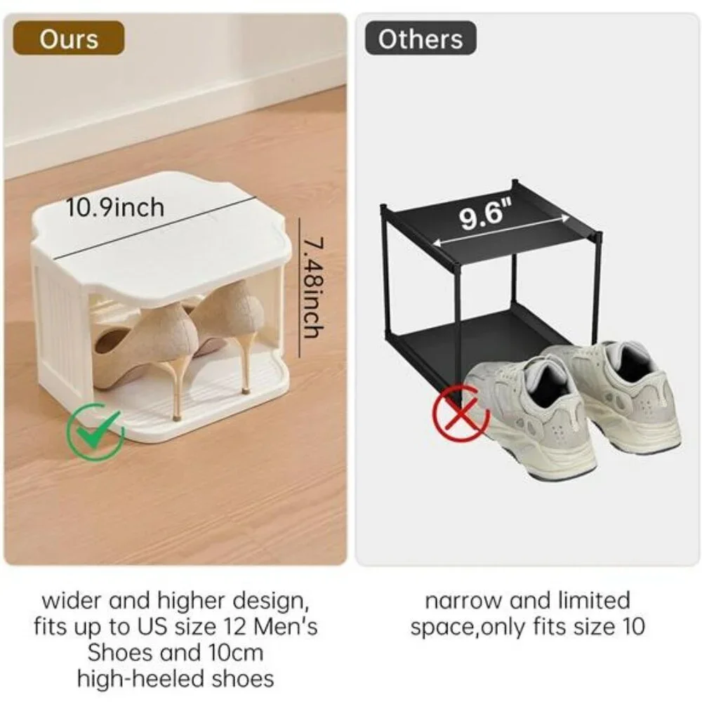 5 Tier Vertical Shoe Rack Narrow Free Standing Organizer for Closet Entryway
